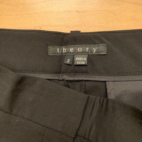 NWOT Theory Yanette Pant Size 2 Black Ankle length - Picture 6 of 8